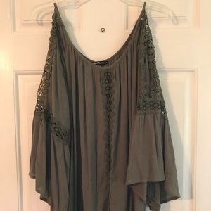 Cold Shoulder/ Bell Sleeve Top